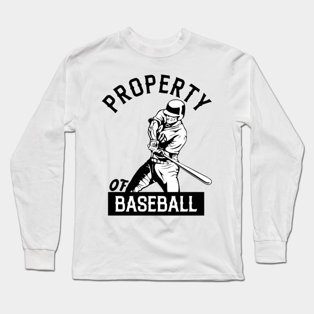 Property Of Baseball Long Sleeve T-Shirt by Carolina Cabreira